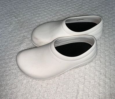 White closed store crocs