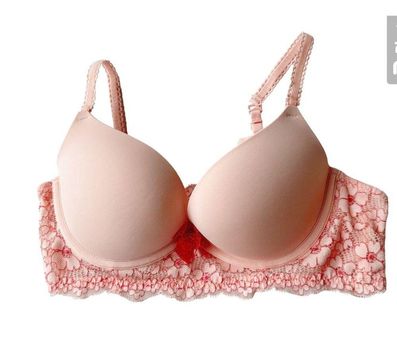 Aerie Pink Lace Balconette Bra Sz 34B Raceback Straps Padded