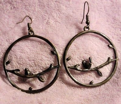 Lucky Brand ⁘ Bird on a Branch ⁘ Hoop Earrings Brown - $22 - From JJ