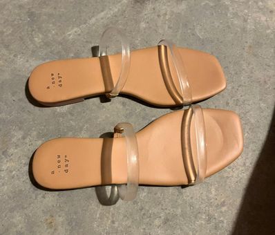 Women's Luisa Ankle Strap Thong Sandals - A New Day™ Beige 11 : Target