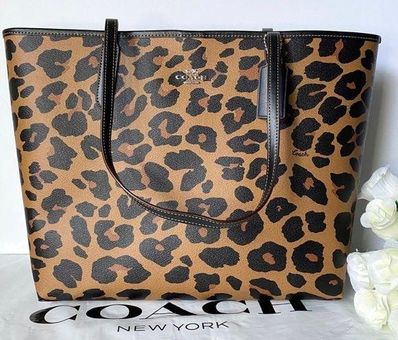 Coach City Tote Signature Canvas with Vintage Rose Print NWT