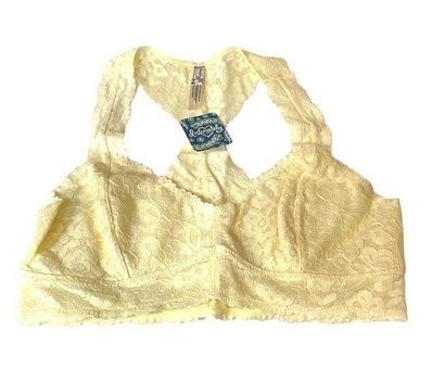 Free People Galloon Lace Racerback Size - Small in Lemon Ice Water at   Women's Clothing store