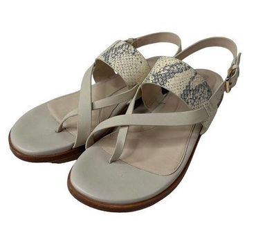 Cole Haan Grand.360 OS Anica Cream Snake Print Leather Thong