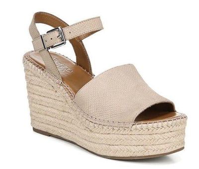 Franco Sarto Espadrille Wedge Platform Sandals Brown Size 8