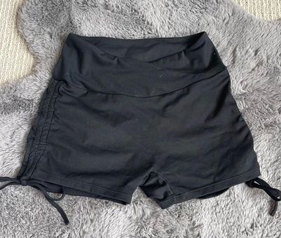 Black V-Waist Scrunch Butt Shorts