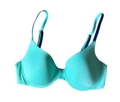 Victoria's Secret Teal Underwire Padded Lightly Lined Tee Short Bra size 34C  - $10 - From Kelsey