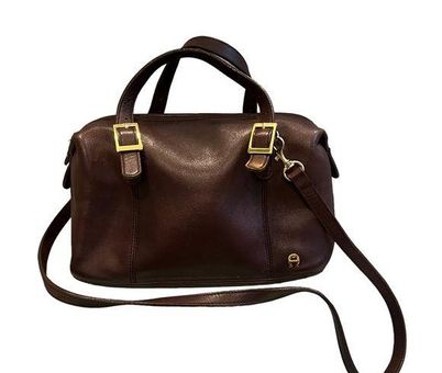 Etienne Aigner Vintage Small Leather Dome Satchel Shoulder Bag