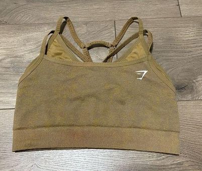 Gymshark Tan/Green Double Layer Sports Bra Size XS - $20 - From Abby