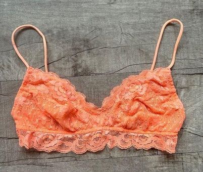 Free People Intimately Neon Orange Strappy Lace Bralette Mesh NWOT Small -  $14 - From Hannelore