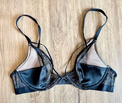 Victoria's Secret, Intimates & Sleepwear, Victorias Secret Unlined Satin  Plunge Bra Black