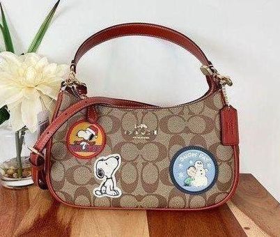 Coach X Peanuts Teri Shoulder Bag In Signature Canvas With Patches