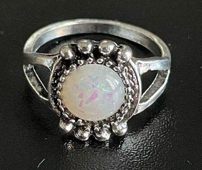 Simulated Large Oval Mexican Fire Opal Sterling Silver Ring | Opal Ring  |October Birthstone | Valentine's Day | Gifts for Her | Boho - Gilded Bug  Jewelry