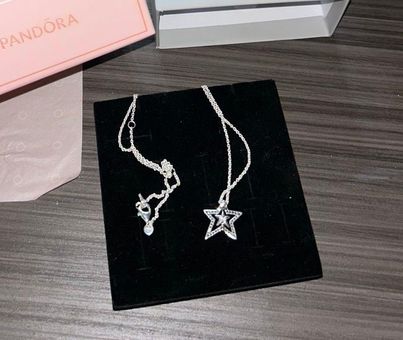 Sparkling Two-tone Shooting Star Double Dangle Charm Fit Pandora Original Bracelet  Necklace DIY Women Jewelry Beads Gift - AliExpress