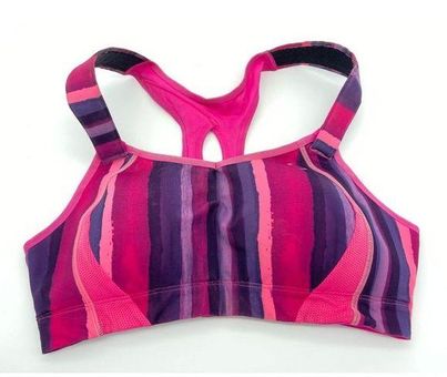 Brooks Moving Comfort Juno Sports Bra Wire Free Pink Purple Striped Women's  34C Size undefined - $32 - From Annette