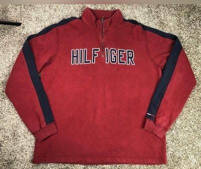 Vintage Tommy Hilfiger Quarter Zip Fleece Red