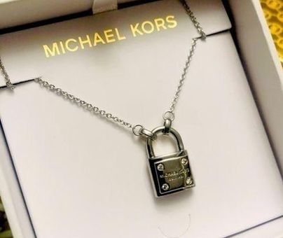Michael Kors 14k Gold-plated Sterling Silver Disk And Lock Necklace |  ModeSens