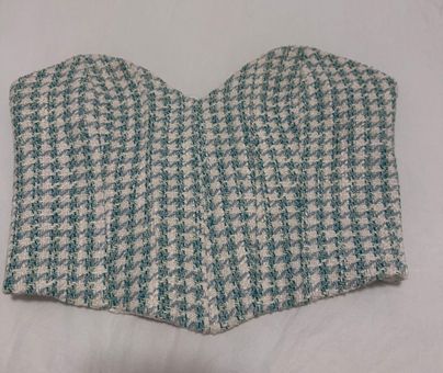 ZARA Houndstooth Corset Top Green Size XS - $25 (44% Off Retail) - From  Lexie