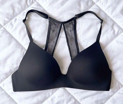 Victoria's Secret Black T-Shirt Lightly Lined Wireless Racerback Bra