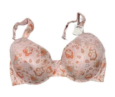 Jessica Simpson bra 42D New Floral lace pink padded throughout