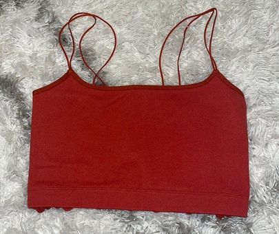 Gilly Hicks Hollister cropped top with lace back burnt orange sheer lace  back Size M - $14 - From Bri