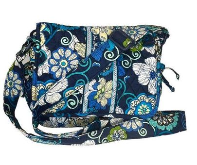 VERA BRADLEY CROSSBODY Purse Wallet 12w X 12h java Floral Retired Pattern  Blue Brown Adjustable Strap 4 Pockets I.D. Credit Cards Gift - Etsy