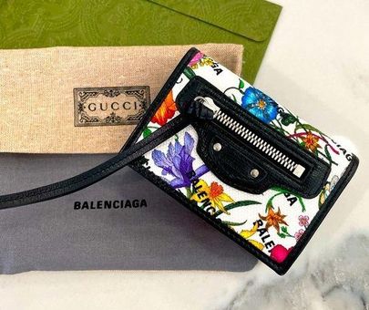 Gucci x Balenciaga hacker project card case with strap. 