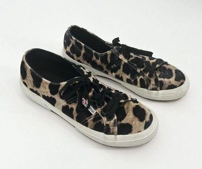 Superga velvet store leopard sneakers