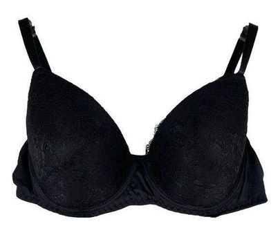 Isaac Mizrahi Plus Size 40DD Bra Black Lace Padded Push Up