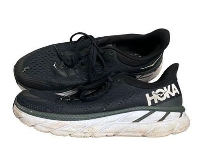 Hoka One Clifton 7 Wide Mens Shoes Size 10 Color: Black/White