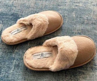 Chinese Laundry NWT Faux Fur Slippers Slides XS S Womens 6 7