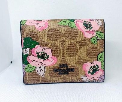 COACH Floral-print Logo Wallet in Pink