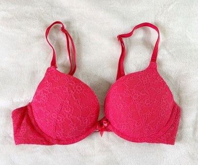 Victoria's Secret Red Lace Push Up Bra Size 34B - $24 - From Madelynn