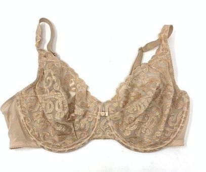 Wacoal Women's Size 36DD Arabesque Underwire Bra Nude Lace Unlined Tan -  $35 - From Gwen