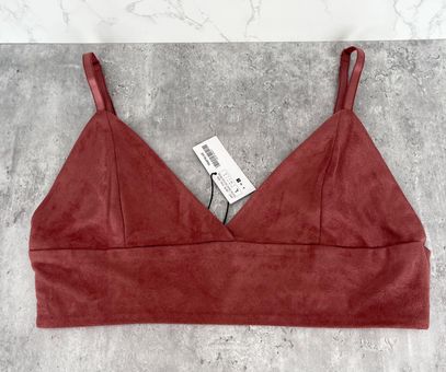 ZARA Suede Bralette / Crop Top Pink Size L - $21 (27% Off Retail) New With  Tags - From Vicky