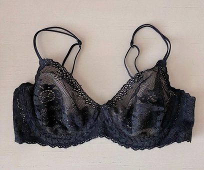 Victoria's Secret Y2k Angels black lace demi unlined bra 36C Size