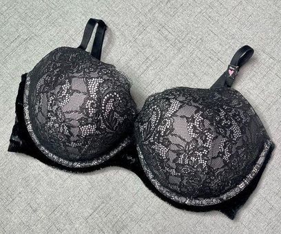 Victoria's Secret Very Sexy Push Up Bra Black Metallic Shimmer