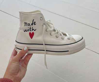 Converse Chuck Taylor All Star Lift Platform Made With Love White Size 8.5 - $95 (50% Off - From