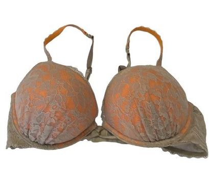 Victoria's Secret Bombshell Miraculous plunge push up lace bra Size 34C Tan  - $21 - From Elizabeth