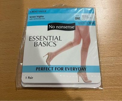 NWT No Nonsense Essential Basics Knee Highs One Size Beige Reinforced Toe -  $8 New With Tags - From Kaitlin