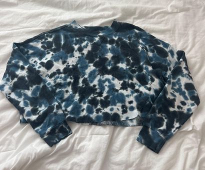 Crop tie dye crewneck Size large Color blue Brand: colsie