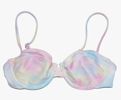 Hollister Cotton Candy Pastel Tie Dye Underwire Bikini Top Size