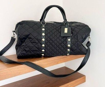 Steve Madden black large weekender quilted travel bag - $48 - From Renata