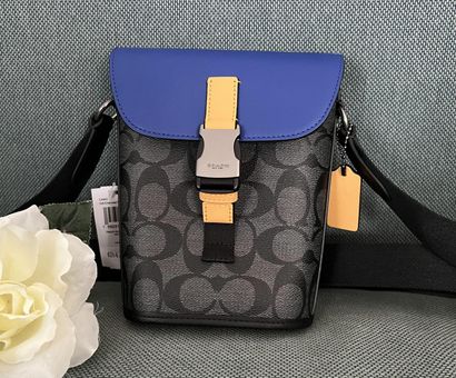 COACH®  Track Small Flap Crossbody In Colorblock Signature Canvas