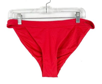 The High - Waisted - Cheeky - Bottom - Flat - Cherry Red – Andie Swim