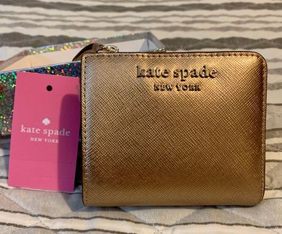 Kate Spade Rose Metallic L-Zip Bifold Wallet Gold - $83 (40% Off Retail)  New With Tags - From Eddy