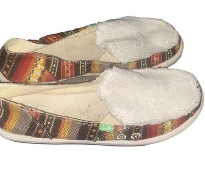 Sanuk - Donna sherpa blanket molten lava color slip on size 10 - $20 - From  Ashley