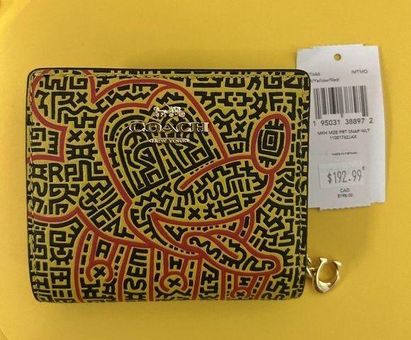 Coach Disney Mickey Mouse X Keith Haring Snap Wallet c7446