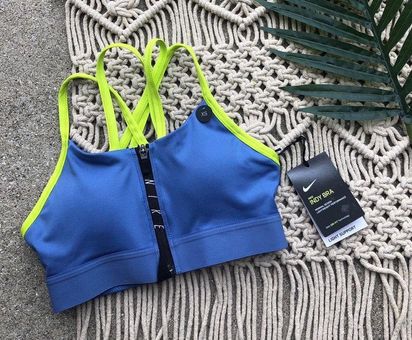 Nike Pro Indy Strappy Bra In Neon Yellow