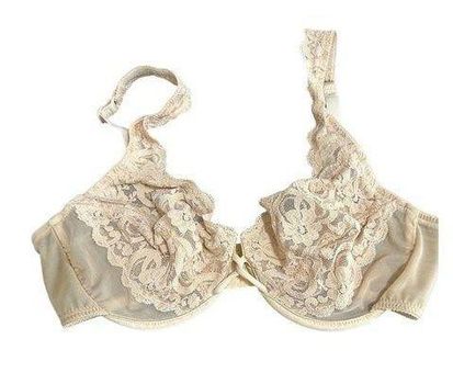 Victoria's Secret Vintage Nude Floral Lace Sheer Underwire Bra