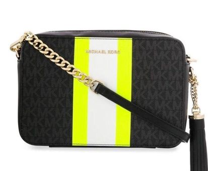 Fingerhut - Michael Kors Medium North/South Crossbody Bag - Black/Neon Pink